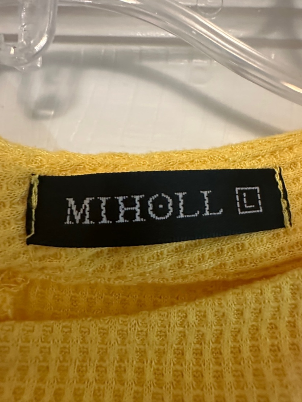 Miaoli Yellow Lace-Sleeve Waffle Women's Top - Picture 2 of 7